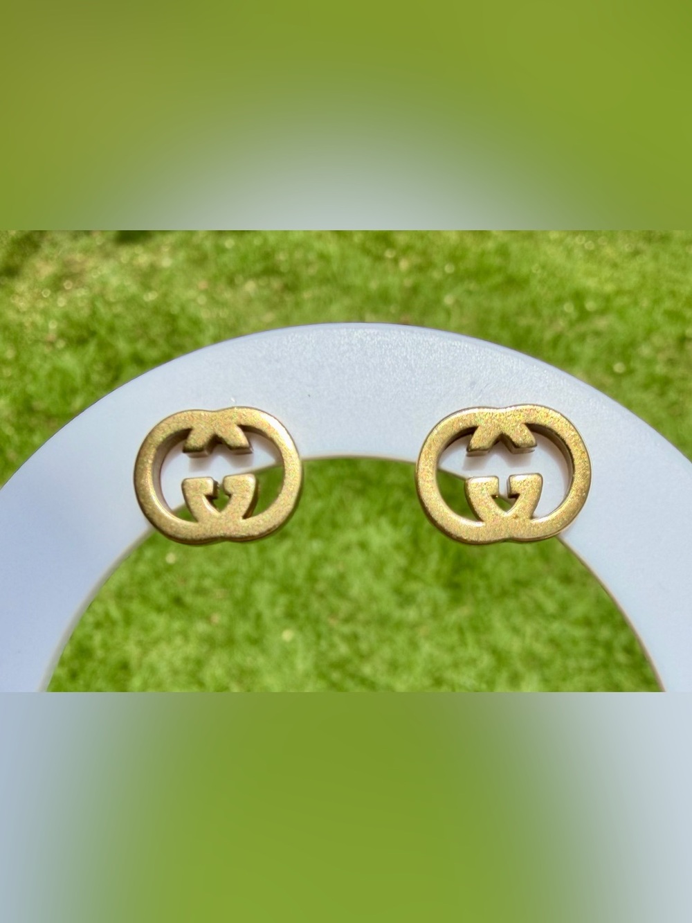Smaller Letter Brushed Gold Earrings